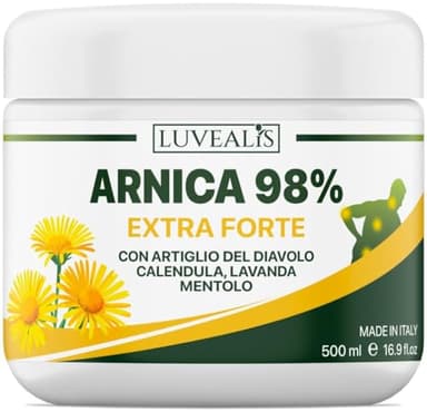 Arnica per Cavalli Uso Umano - Arnica Gel EXTRA forte 500ml - Potenziata con Artiglio del Diavolo Forte, Trattamento Cervicale, Collo, Mal di Schiena, Formula Professionale Made in italy