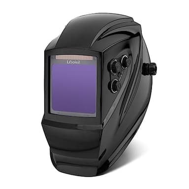 LESOLEIL Maschera Saldatura Autoscurante, Casco per Saldatura con Filtro a Colori Vero, Batería, 4 Sensori ARC e Tonalità Variabile DIN 5-9/DIN 9-13 per saldatura TIG MIG (Nero)