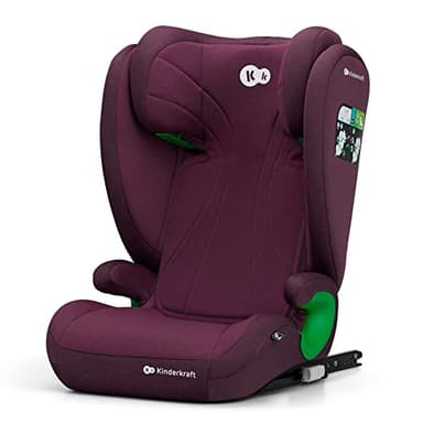 Kinderkraft JUNIOR FIX 2 I-SIZE Seggiolino auto 15-36 kg, Gruppo 2-3, 100-150 cm, con Isofix, Poggiatesta regolabile, Sistemi di sicurezza, Leggero Facile da trasportare, Facile da pulire, Borgogna