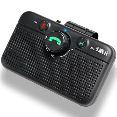 1Mii Kit Vivavoce per Auto Bluetooth 6.0 con Siri Assistente Comandi Vocali di Google Altoparlante, per Chiamate Viva Voce, GPS, Connessione Automatica, Altoparlante da 3W, Connettività Dual Link
