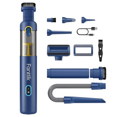 Fanttik Slim V8 Apex Cordless Vacuum Cleaner for Cars, High Suction Power 19000Pa, Quick Charging in 2.5 Hours, 4 in 1 Vacuum Cleaner and Air Blower and Air Pump and Vacuum Pump, Blue
