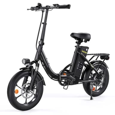 Finbike 16" Bici Elettrica Pieghevole, Bici Elettrica da 374.4WH Batteria, Autonomia di 88 KM Bici Pieghevole da Città, Motore 250W, E-Bike per Adulti E Adolescente, Carga 120kg, 10/15/25KM/H