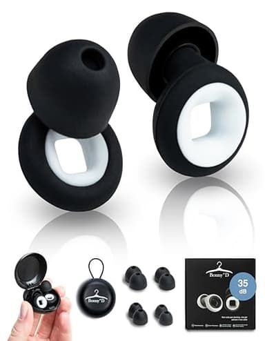 Bonny*D Tappi Orecchie Dormire, Riduzione Rumore Fino a 35 dB, Morbidi e Comodi, 4 Taglie XS/S/M/L, Tappi Per Orecchie Antirumore In Silicone, Ideali per Riposare Meglio, Studio, Viaggi