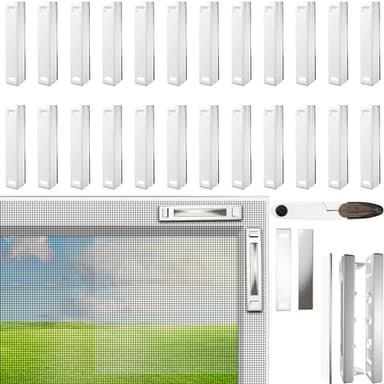 24 Pezzi Magneti per Zanzariere, Calamite per Zanzariere, Magneti per il Fissaggio di Zanzariere per Finestre, Zanzariere Magnetiche Senza Forare o Avvitare, Installazione Semplice