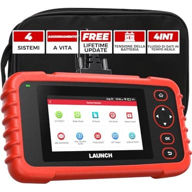 LAUNCH CRP123X V3.0 - OBD2 Diagnostica Auto Professionale per Tutte le Marche - Scanner 4 Sistemi, Reset EPB/FAP/Olio, SAS/BMS/TPMS, Test Batteria, Lettura VIN CON AGGIORNAMENTI GRATUITI A VITA