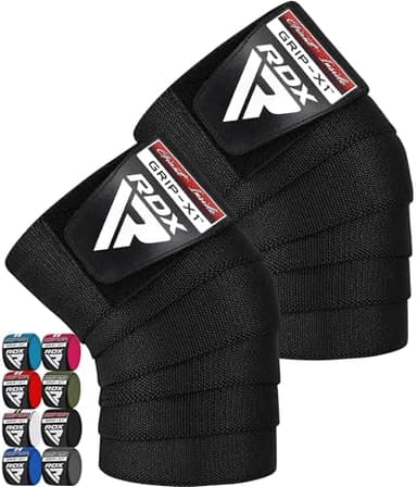RDX Ginocchio Fascia Powerlifting Ginocchia Supporto, Approvato da IPL USPA, 200CM Lungo Pesistica Fasce Elastica Bendaggio, Knee Wraps Palestra Allenamento Squat Bodybuilding Ginnastica, Uomo Donna