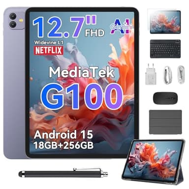 Blackview Link 8 13 Pollici Tablet con Tastiera e Penna,Android 15 Tablets Gemini AI,18GB RAM+256GB ROM,2K+ FHD 2160 * 1600 90Hz MediaTek G100 /PC Mode/8400mAh/Widevine L1/Face ID/16MP+13MP/GPS/OTG