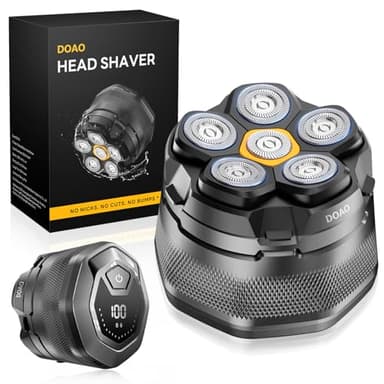 Rasoio Testa Calva, 2025 Aggiornato rasoio Capelli Uomo Testa Calva Impermeabile Cordless 6D rasoio Elettrico Fluttuante Flessibile con rasoio Testa Magnetiche, Interfaccia USB-C