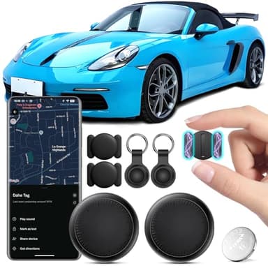 GPS Tracker per Auto, 2PCS Localizzatore Bluetooth Compatibile per Android senza ABO, Copertura Globale In Tempo Reale Tracciare Magnetico GPS, Air Tracker Android Nascosto per Auto e Moto