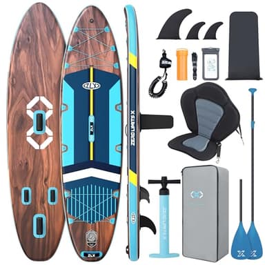 ZLX Sup Gonfiabile 350x89cm, SUP Con Accessori Completi, Tavola SUP Max 250 Kg, Pinna Centrale Unica, Pad Deck Antiscivolo, Tavola SUP Gonfiabile Per Adulti, Principianti, Tutti I Livelli