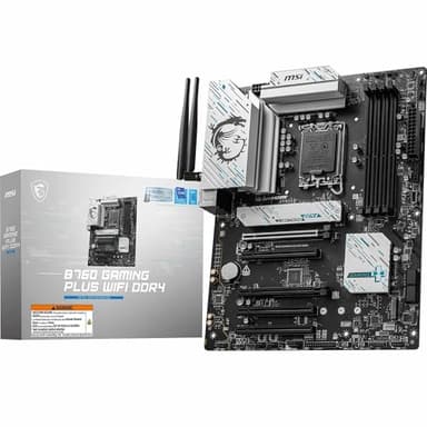 MSI B760 GAMING PLUS WIFI DDR4 - Scheda madre ATX, supporta processori Intel Core 14a, 13a e 12a gen (LGA 1700), DDR4 fino a 5333MHz OC, 1x PCIe 4.0 x16, 2 x M.2 Gen4, 2.5G LAN, Wi-Fi 6E
