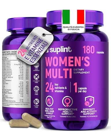 Multivitaminico Completo Donna Alta Potenza - Complesso A-Z con Vitamina B6, Ferro, Zinco & Vitex - 180 Capsule Vegane - Integratore Multivitaminico Premium con Multivitamine e Minerali