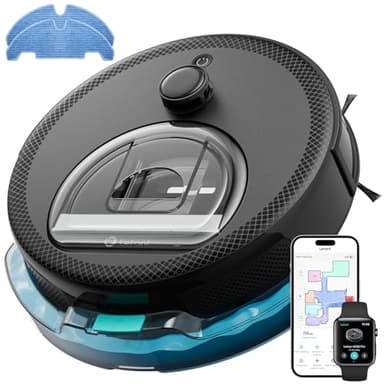Lefant M330Pro Robot Aspirapolvere Lavapavimenti con Mappatura, Laser dToF, 5000Pa, Evitamento Ostacoli PSD, Rilevamento Tappeti, Zona Vietata, WiFi Alexa App, Ideale per Peli Animali Tappeti, Nero