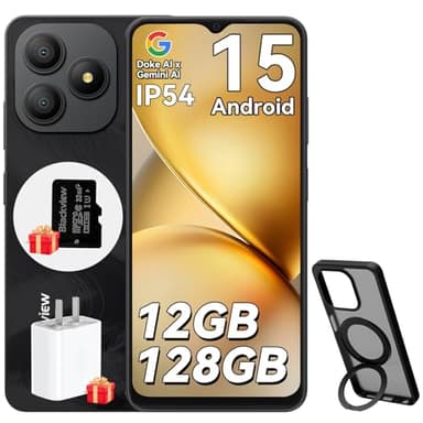 Blackview Wave 9C Smartphone Android 15 con Cover Girevole a 360°, Telefono Cellulare IP54 6.56'' HD+, 12GB+128GB Telefoni, Cellulari 5000mAh, 13+8MP, Dual 4G SIM, OTG, GPS, 3.5mm Jack