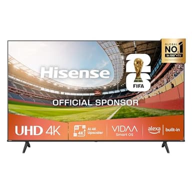 Hisense Smart TV 50" 4K Ultra HD 2025 50A6Q, Smart TV VIDAA U8, Dolby Vision, HDR 10, Game Mode Plus, Alexa Built-in, VIDAA Voice, Tuner DVB-T2/S2 HEVC 10, lativù 4K, 50'', 2025 LED