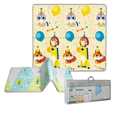 Chicco Tappeto Gioco Bambini 2in1, Extra Large 200x180 cm, Extra Spessore 1.3 cm, Extra Soffice, Double Face, con Animali e Paesaggio, Tappeto Gioco Neonato, Giochi Neonato, Morbido e Pieghevole, 0M+