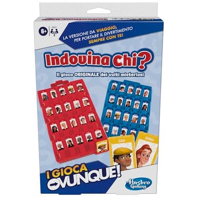 Hasbro Gaming Indovina Chi?, I Gioca Ovunque, Gioco Portatile, per Bambini e Bambine dai 6 Anni in Su, Giocattolo dei Volti Misteriosi con Indovinelli per 2 Giocatori