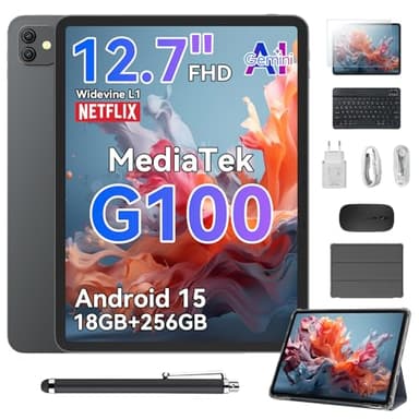 Blackview Link 8 13 Pollici Tablet con Tastiera e Penna,Android 15 Tablets Gemini AI,18GB RAM+256GB ROM,2K+ FHD 2160 * 1600 90Hz MediaTek G100 /PC Mode/8400mAh/Widevine L1/Face ID/16MP+13MP/GPS/OTG