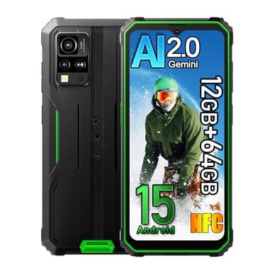 Blackview BV4800 SE Rugged Smartphone Android 15, 12GB+64GB/2TB Espansione, 5100mAh Telefono Robusto, 16MP Gemini AI Camera, 6.56" HD+ 90Hz, 4G LTE Cellulari Resistente IP68, NFC,OTG,GPS,FM, Verde