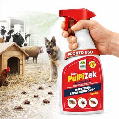 Albagarden - Insetticida Pulci Zecche Acari - Antiparassitario per Disinfestazione Ambienti Frequentati Da Animali E Allevamenti x 500 ml