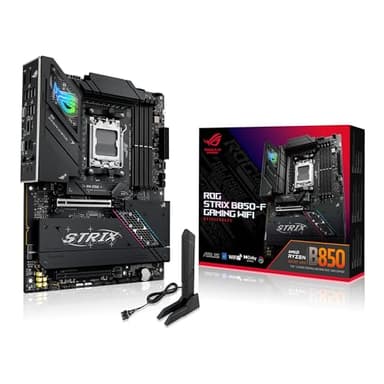 ASUS ROG Strix B850-F Gaming WiFi, Scheda Madre AMD ATX, 16+2+2 Fasi di Alimentazione, Slot DDR5, PCIe 5.0 con Slot Q-Release, 4 slot M.2, WiFi 7 con WiFi Q-Antenna, AI Advisor, AI Networking II