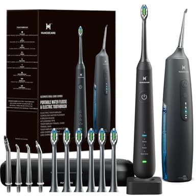 Idropulsore e Spazzolino Elettrico 2 in 1 – Kit di Pulizia Orale con Irrigatore Dentale Portatile e Spazzolino Sonico – IPX7, 3 Modalità Acqua, 4 Modalità Spazzolamento per Igiene Orale Completa