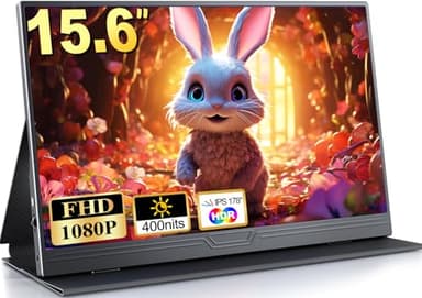 MOMODS Monitor Portatile, Schermo Portatile 15,6 pollici 1080P FHD, Portable Monitor con Mini HDMI USB-C, per Laptop PC PS5