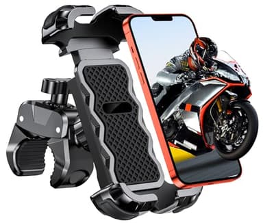 Babacom Porta Cellulare Moto, [Ultra Stabile & 1S Blocco Rapido] Porta Cellulare Bici per Universale Manubrio, 360° Rotabile Supporto Telefono Moto Compatibile con iPhone/Galaxy 4.7"-6.8" Smartphone