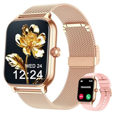 LODIMEKE Smartwatch Uomo Donna Chiamate Pressione Sanguigna Frequenza Cardiaca Sonno, 1.96'' AI Orologio 100+ modalità Sportive, IP67 Impermeabile Contapassi Sveglia Calcolatrice iOS Android