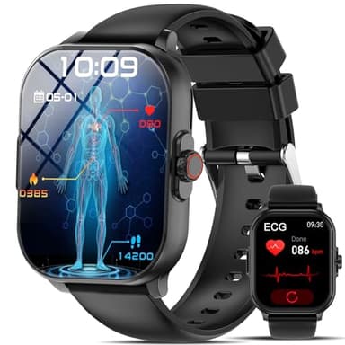 2026 Nuovo orologio smartwatch donna uomo misura 𝐆li𝐜𝐞m𝐢𝐚 ECG pressione sanguigna arteriosa,HRV,cardiofrequenzimetro,ᴀᴘɴᴇᴀ ɴᴏᴛᴛᴜʀɴᴀ,Sonno,SpO2,Acido Urico,2.01"ecg watch con Chiamate Bluetooth