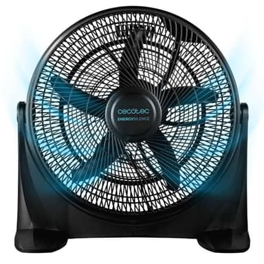 Cecotec - Ventilatore da pavimento industriale, EnergySilence 2000 FloorFlow. 90W, Diametro 20 Pollici, 3 Velocità, 5 Pale Aerodinamiche, Facilità d'Uso e Massima Sicurezza