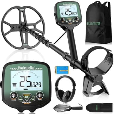 Metal Detector per Adulti professionali con Bobina Double-D Impermeabile 13", Alta Frequenza 19,23 kHz per Oro Detecting, Bilanciamento del Suolo Regolabile Migliorato, 3 Modalità di Rilevamento