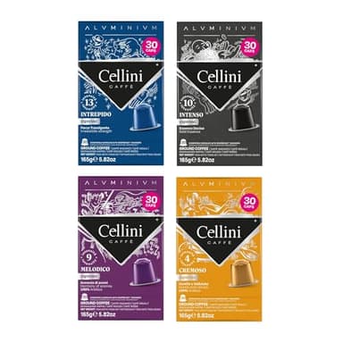 Caffè Cellini Capsule Alluminio Compatibili con Nespresso* - Aluminium Kit Degustazione 120pz