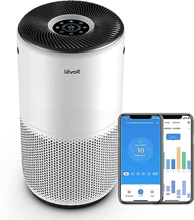 Levoit Purificatore d'Aria Intelligente con App e Alexa, Filtro HEPA + Carbone Attivo, CADR 433 m³/h fino a 90 m², Silenzioso, Display PM2.5, Modalità Auto, per Allergie Odori Allergi Polvere Polline