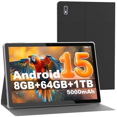 Tibuta Tablet 10 Pollici Android Tablet 8GB RAM + 64GB ROM Quad-Core 5000mAh 1280x800 HD Touch Screen 5MP + 8MP HD Camera Bluetooth Tablet PC (Grigio) (8+64GB)