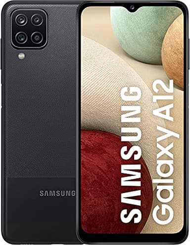 Samsung Galaxy A12, Smartphone, Display 6.5" HD+, 4 Fotocamere Posteriori, 64 GB Espandibili, RAM 4 GB, Batteria 5000 mAh, 4G, Dual Sim, Android 10, 205 g, Ricarica Rapida [Versione Italiana], Nero