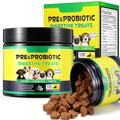 Compresse masticabili probiotiche per cani, probiotici cane salute intestinale, ricostruire la microflora intestinale cane, flora gastrica intestinale cani│allergie, equilibrio lievito│Sistema