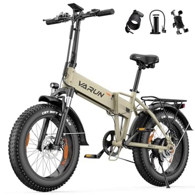 VARUN Bici Elettrica, 20''*4.0" Fat Tire Bici Elettrica Pieghevole con 48V 13Ah Batteria, Autonomia di 60-120 km, Bicicletta Elettrica Uomo Donna con 7 Velocità, EBike per All-Terrain