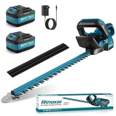 Tagliasiepi a Batteria con 2x 4000mAh Batterie, Tagliasiepi Elettrico Motore Brushless 600W 28500RPM, Lama 52cm, Taglia Siepi da Giardino a Batteria Professionale