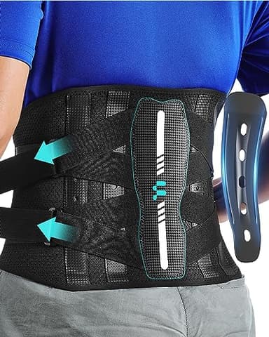 Fitomo Fascia Lombare Supporto Schiena con Supporto Ergonomico e Stecche in Fibra di Carbonio, Tessuto a Rete Ultra Fine, Fascia Elastica Lombare Donna Uomo per Lavoro, Sciatica, Postura