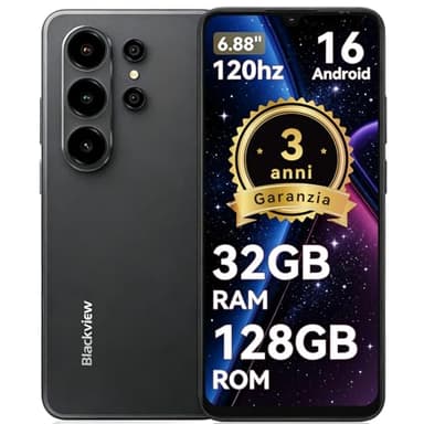 Blackview WAVE 10 Telefono Movil Baratos Buenos Android 16,32MP+13MP 32+128GB/2TB TF Celulares,Smartphone Libres Oferta 6.88"/5000mAh/3.5mm/5G WiFi/Face ID/Bloqueo Huellas Dactilares,3 Años Garantía