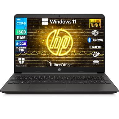 HP 250 G10, Pc Portatile Notebook, Display Full HD da 15,6", cpu Intel i3-1315u 6 Core fino a 4.5Ghz, Ram 16 Gb, SSD 512 Gb, W11, Pacchetto Libre Office, Computer Portatile Pronto all'uso