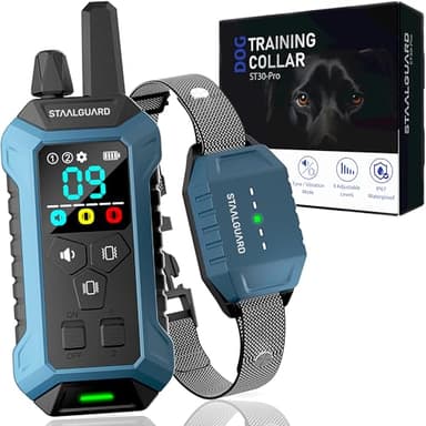 STAALGUARD Collare da Addestramento per Cani, Senza Scossa Elettrica, BIP, Vibrazione e Boost, Portata 3km, Ultra Compatto, Ricaricabile, Autonomia 30 Giorni, Impermeabile IP67, Adatto a Tutti i Cani