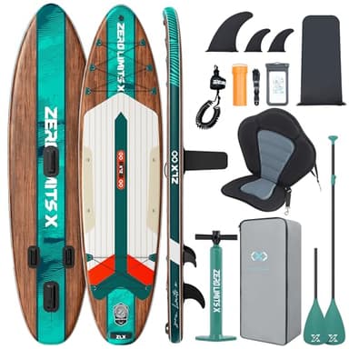ZLX SUP Gonfiabile 320x84cm, SUP Con Accessori Completi, Tavola SUP Max 200 Kg, Pinna Centrale Unica, Pad Deck Antiscivolo, Tavola SUP Gonfiabile Per Adulti, Principianti, Tutti I Livelli