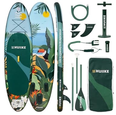 HUIIKE Tavola Sup Gonfiabile Adulti con Accessori Inclusi, Pagaia, Pinne, Pompa. Stand Up Paddle Board con Grande Stabilità e Resistenza. 305 x 84 x 15 cm, Carico Massimo 130 kg