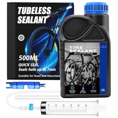 Scalnuvyyh Tubeless Milch, 500ml di sigillante Tubeless e siringa sigillante Tubeless sigilla rapidamente fori fino a 7mm, sigillante per pneumatici Tubeless kit di riparazione per MTB, pneumatici da