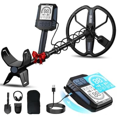 SUNPOW Metal Detector Professionale Ricaricabile per Adulti – Batteria 2500 mAh (35 h) – Metal Detector Impermeabile Oro IP68 con Bobina Double-D 25 cm, 4 modalità, Struttura Robusta – OTMD15