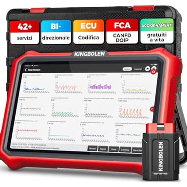 KINGBOLEN K8 Pro Diagnosi Auto in Italiano, Bidirezionale OBD2 Auto Diagnostica, Codifica ECU online, Diagnostica avanzata del sistema, 42+ Reset, CANFD&DOIP, FCA SGW, Aggiornamento a Vita