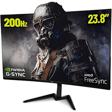 YEYIAN Sigurd - Monitor da Gaming Curvo 24" Full HD 200Hz, 1ms, Compatibile con AMD FreeSync e Nvidia G-sync, 96% sRGB, HDMI/DisplayPort, Altoparlanti Integrati, VESA, Nero