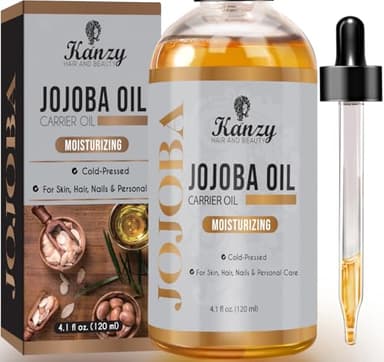Kanzy Olio di Jojoba Puro Pressato a Freddo 120ml - Olio di Jojoba Non Raffinato per Viso, Corpo, Capelli, Cuoio Capelluto e Barba